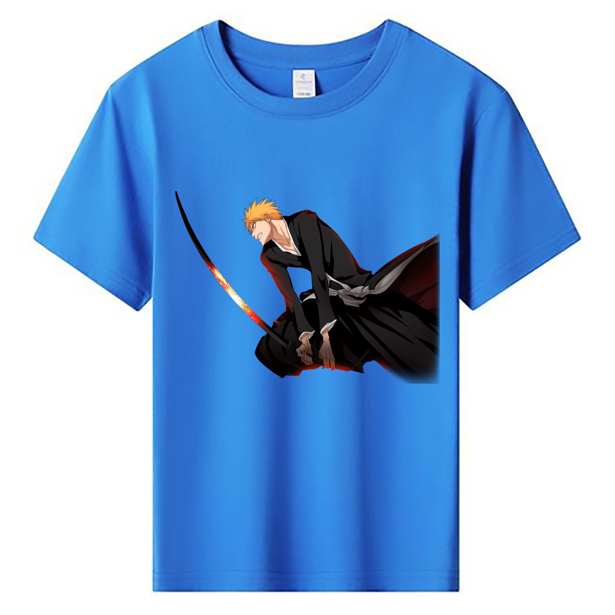 （画像用） ブリーチ 黒崎一護（くろさき いちご）BLEACH Kurosaki Ichigo 綿100％キッズTシャツ（フロントプリント）